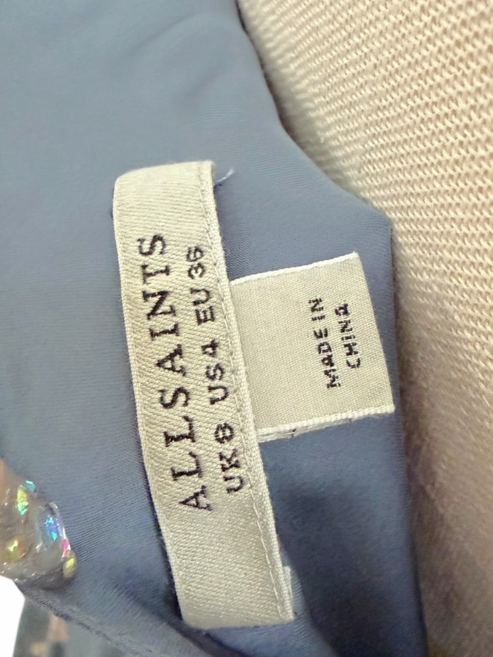 AllSaints Alexia Kuroyuri Blue Floral Silk Blend Midi Dress Size 4 - Picture 10 of 16